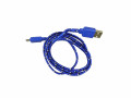 Дата-кабель USB micro-B  – USB2.0, 1м, синий, S042