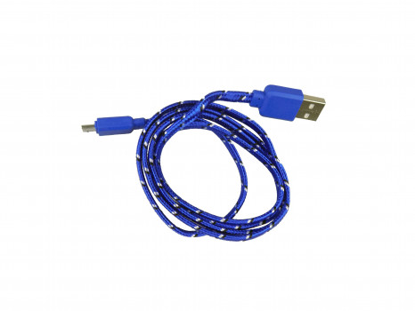 Дата-кабель USB micro-B  – USB2.0, 1м, синий, S042